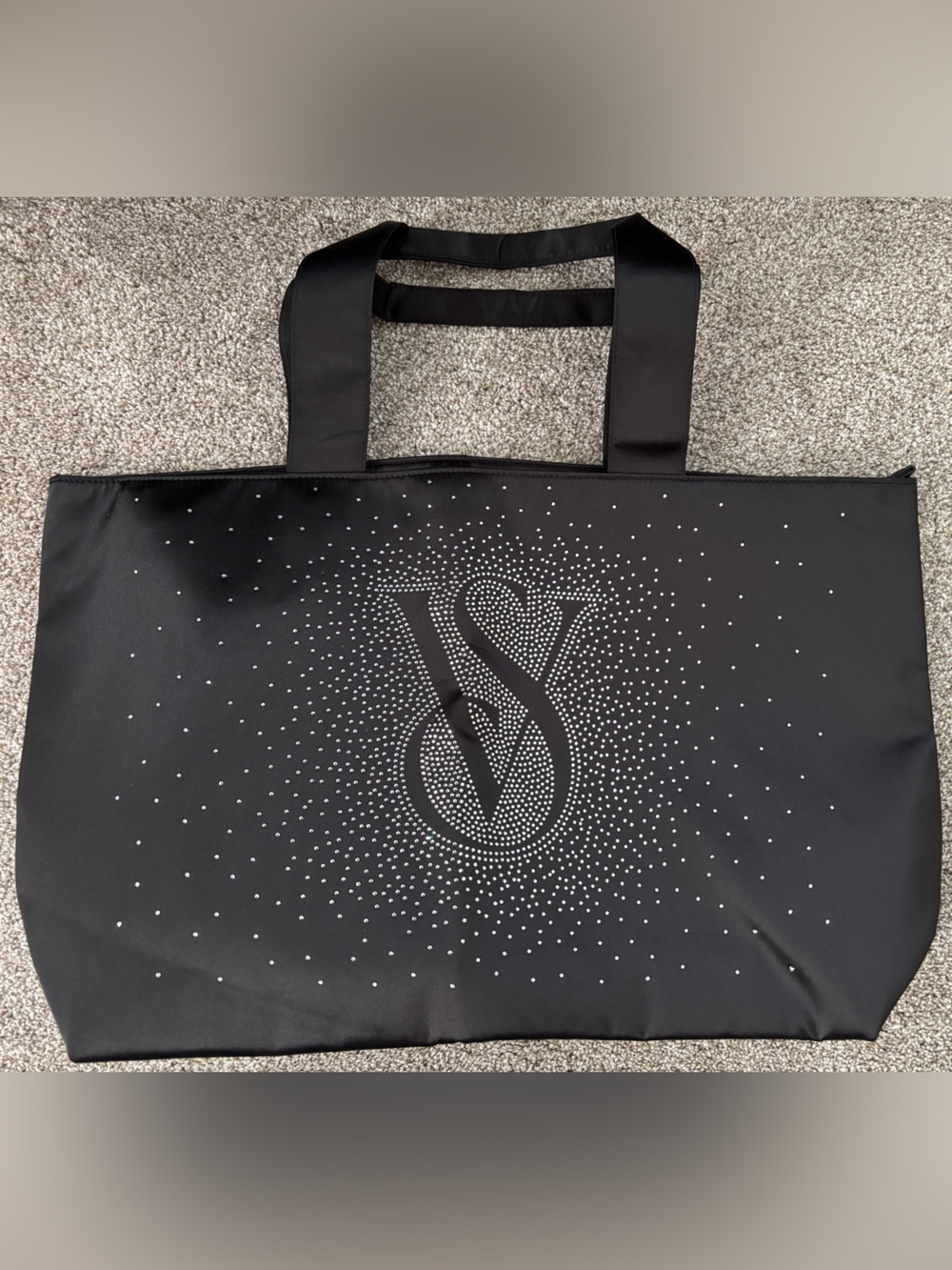 Victoria's Secret Black Tote with Crystal-Effect VS Logo